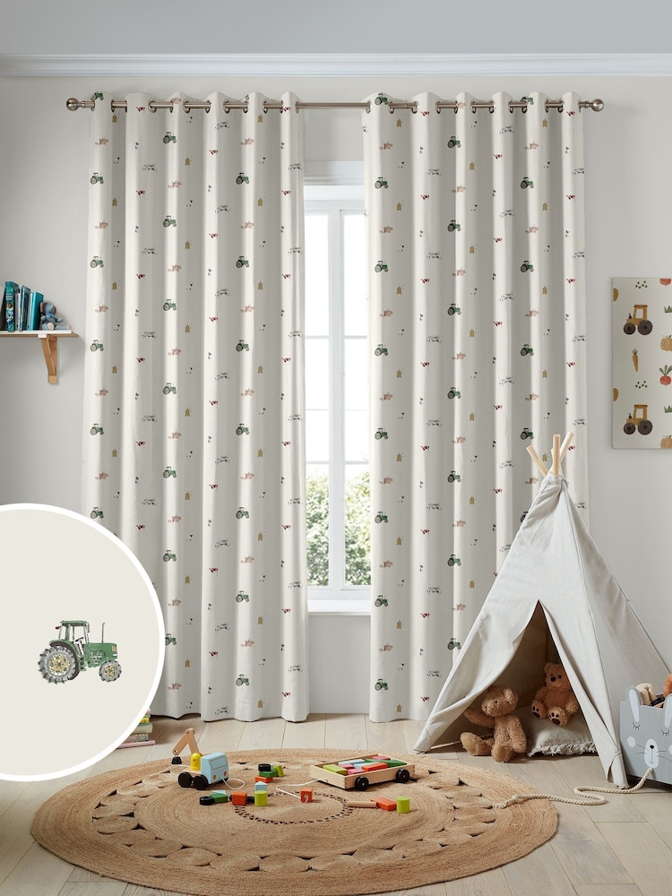 Sophie Allport Natural On the Farm Made to Measure 100% Cotton Curtains - Image 1 of 9