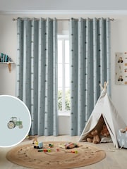 Sophie Allport Blue On the Farm Made to Measure 100% Cotton Curtains - Image 1 of 9
