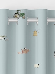 Sophie Allport Blue On the Farm Made to Measure 100% Cotton Curtains - Image 6 of 9
