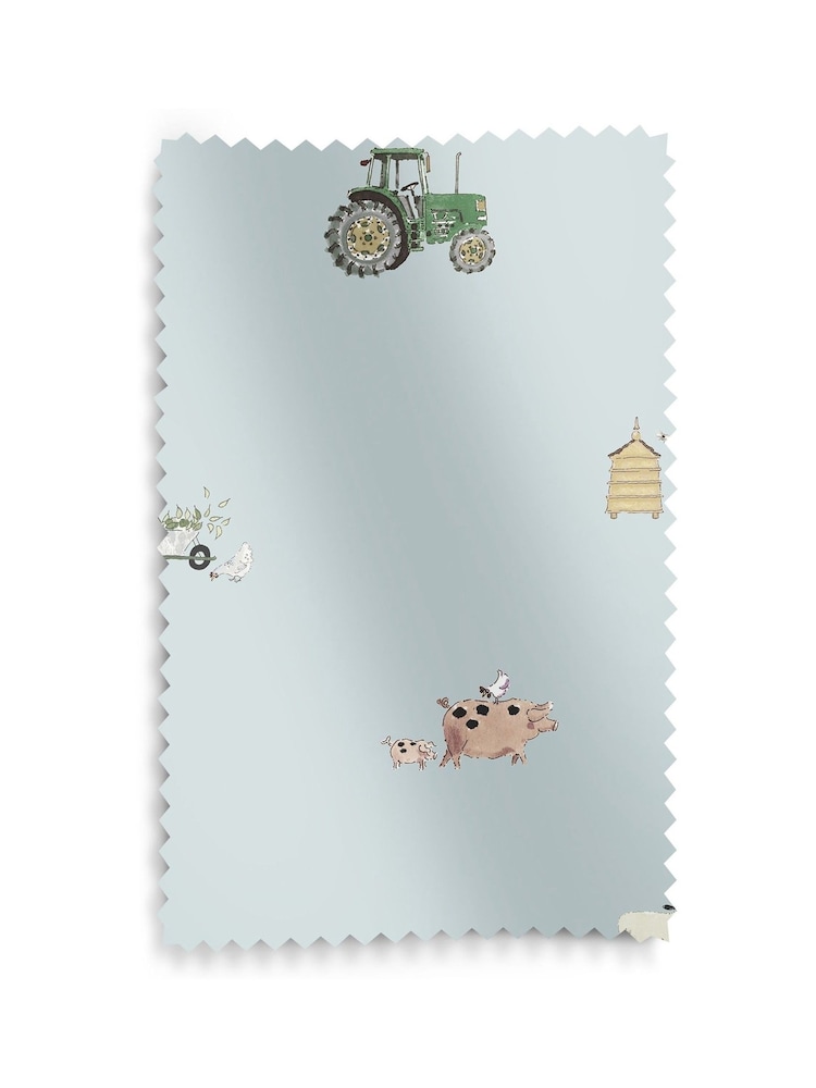 Sophie Allport Blue On the Farm Made to Measure 100% Cotton Curtains - Image 9 of 9
