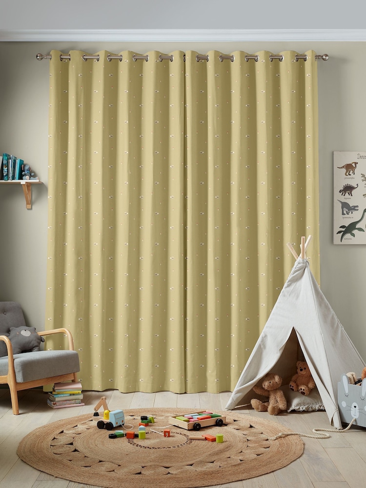 Sophie Allport Mustard Yellow Woodland Hedgehog Made to Measure 100% Cotton Curtains - Image 2 of 9