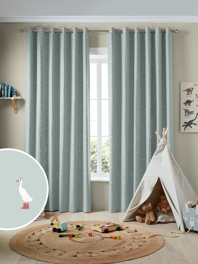 Sophie Allport Blue Running Ducks Made to Measure Curtains - Image 1 of 9