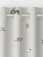 Sophie Allport Soft Grey On the Farm Made to Measure 100% Cotton Curtains - Image 6 of 9