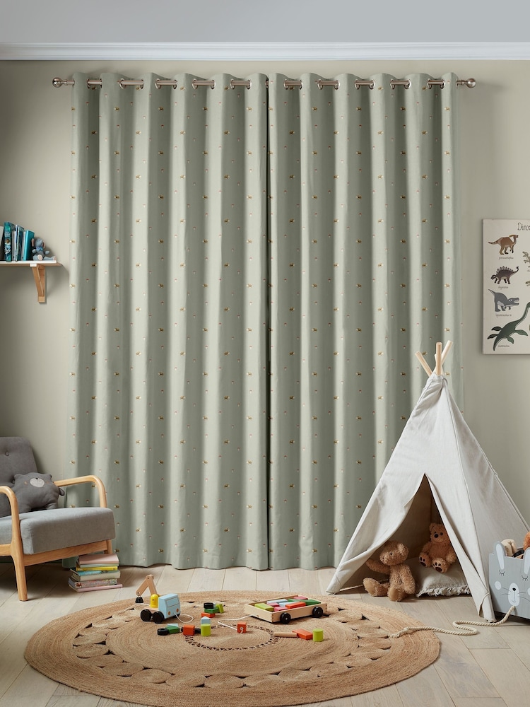 Sophie Allport Sage Green Woodland Hedgehog Made to Measure 100% Cotton Curtains - Image 2 of 9