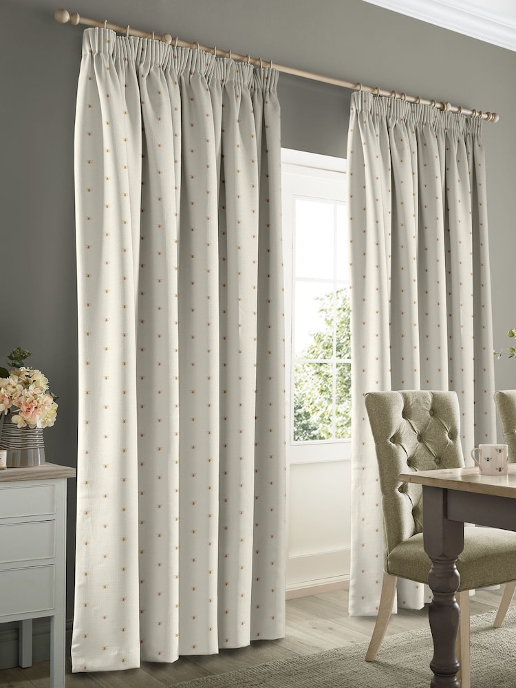Sophie Allport Cream Bees Silhouette Made to Measure 100% Cotton Curtains - Image 2 of 9
