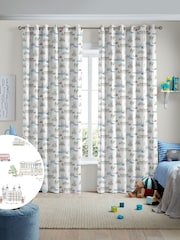 Sophie Allport White/Blue London Scene Made to Measure Curtains - Image 1 of 9