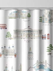 Sophie Allport White/Blue London Scene Made to Measure Curtains - Image 5 of 9