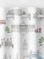 Sophie Allport White/Blue London Scene Made to Measure Curtains - Image 6 of 9