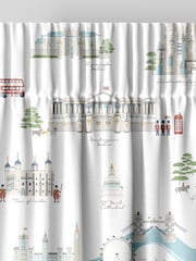 Sophie Allport White/Blue London Scene Made to Measure Curtains - Image 7 of 9