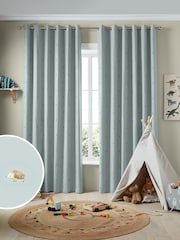 Sophie Allport Blue Woodland Hedgehog Made to Measure 100% Cotton Curtains - Image 1 of 9