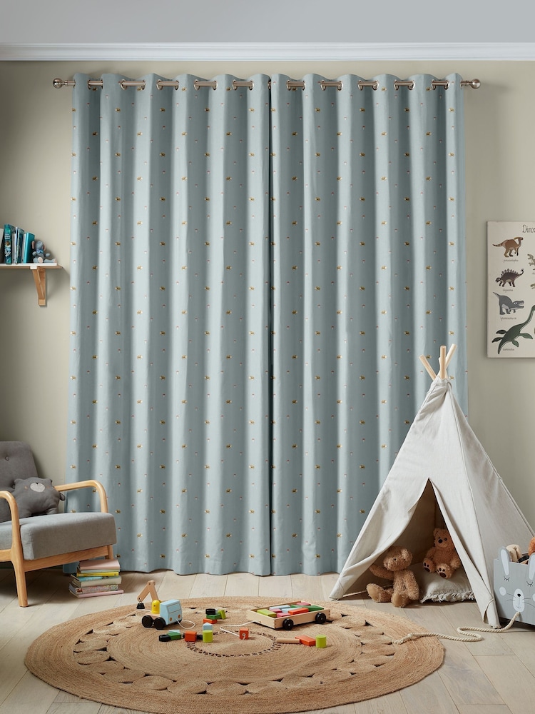 Sophie Allport Blue Woodland Hedgehog Made to Measure 100% Cotton Curtains - Image 2 of 9