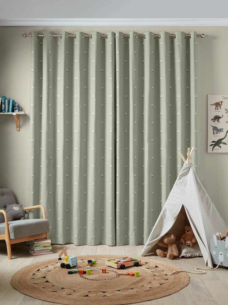 Sophie Allport Sage Green Running Ducks Made to Measure 100% Cotton Curtains - Image 2 of 9