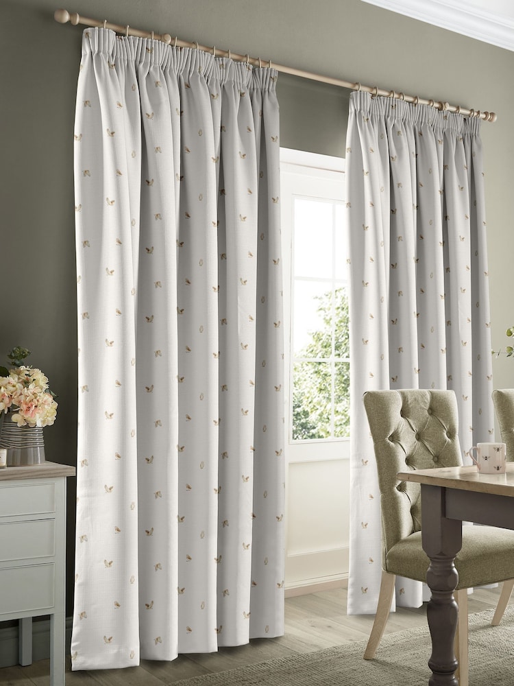 Sophie Allport Off White Snowy Owls Made to Measure Curtains - Image 2 of 9