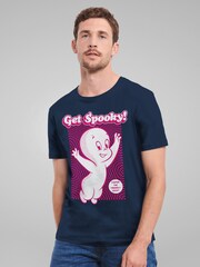 All + Every Blue Mens Casper The Friendly Ghost Get Spooky 100% Cotton T-Shirt - Image 1 of 4