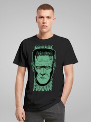 All + Every Black Mens Frankenstein Frank Red Eyes 100% Cotton T-Shirt - Image 2 of 4