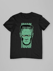 All + Every Black Mens Frankenstein Frank Red Eyes 100% Cotton T-Shirt - Image 3 of 4