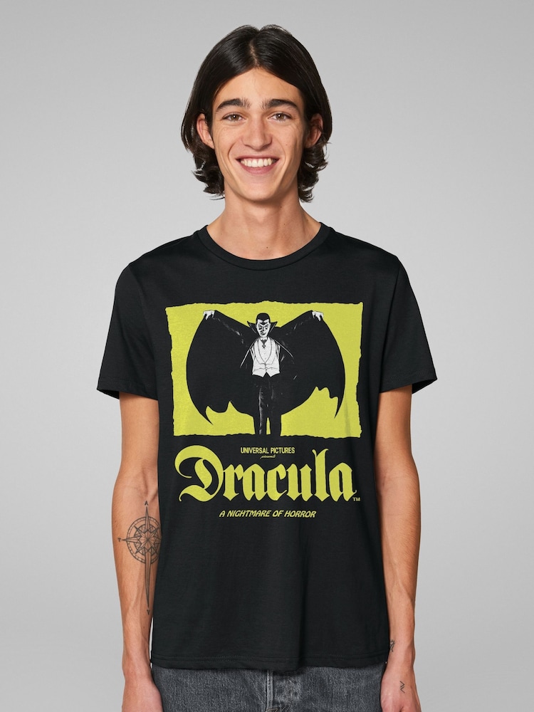 All + Every Black chrome Mens Dracula A Motion Picture 100% Cotton T-Shirt - Image 1 of 4