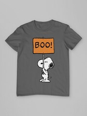 All + Every Grey Mens Peanuts Halloween Boo Snoopy 100% Cotton T-Shirt - Image 3 of 4