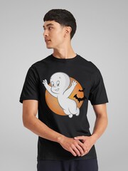 All + Every Black Mens Casper The Friendly Ghost Get Spooky 100% Cotton T-Shirt - Image 2 of 4