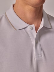 Hawes & Curtis Tipped Mercerised White Polo Shirt - Image 4 of 4