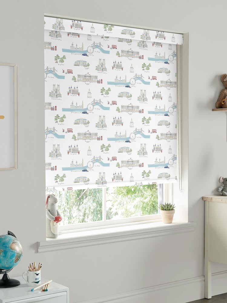 Sophie Allport White and Blue London Scene Made to Measure Roller Blind - Image 2 of 4