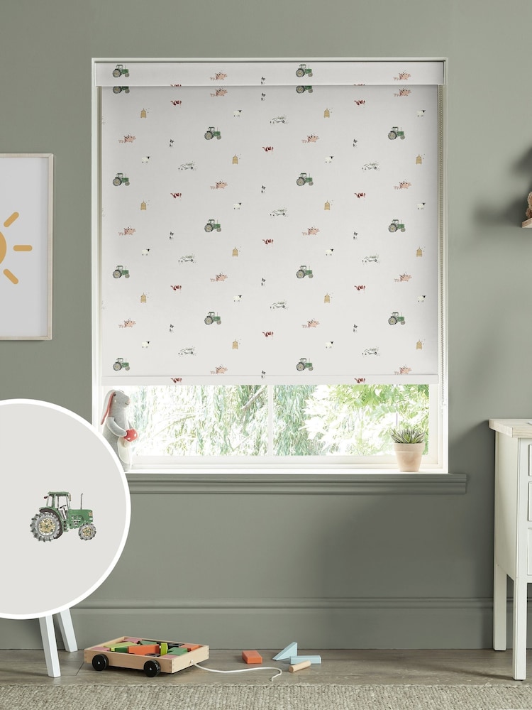 Sophie Allport Soft Grey On the Farm Made to Measure Roller Blind - Image 1 of 6