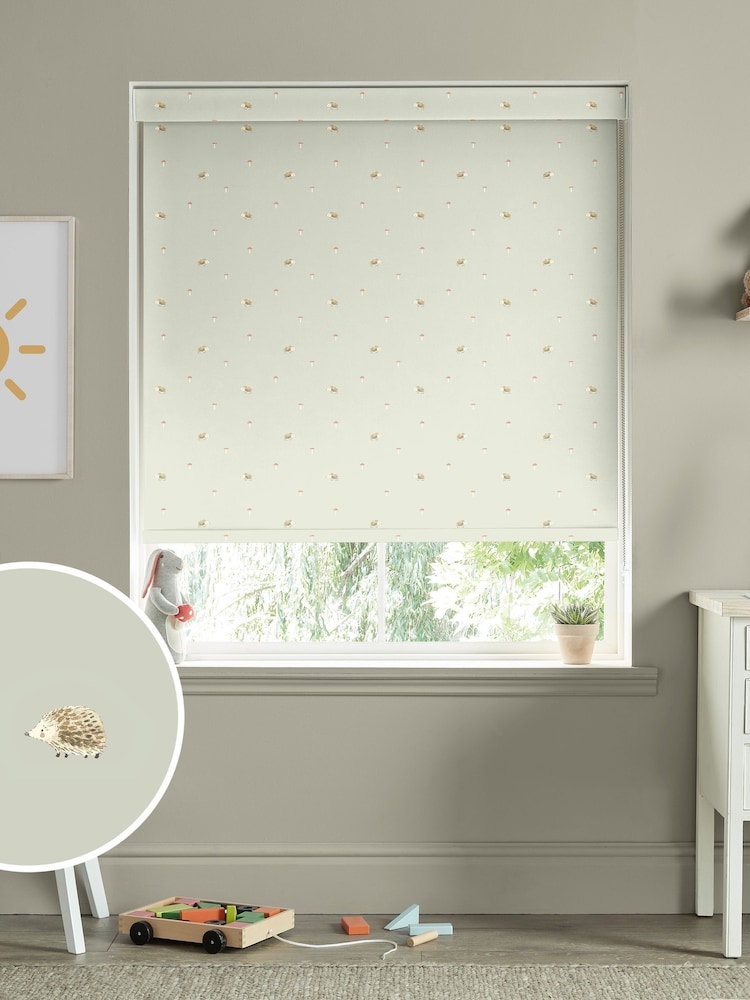 Sophie Allport Sage Green Woodland Hedgehog Made to Measure Roller Blind - Image 1 of 2