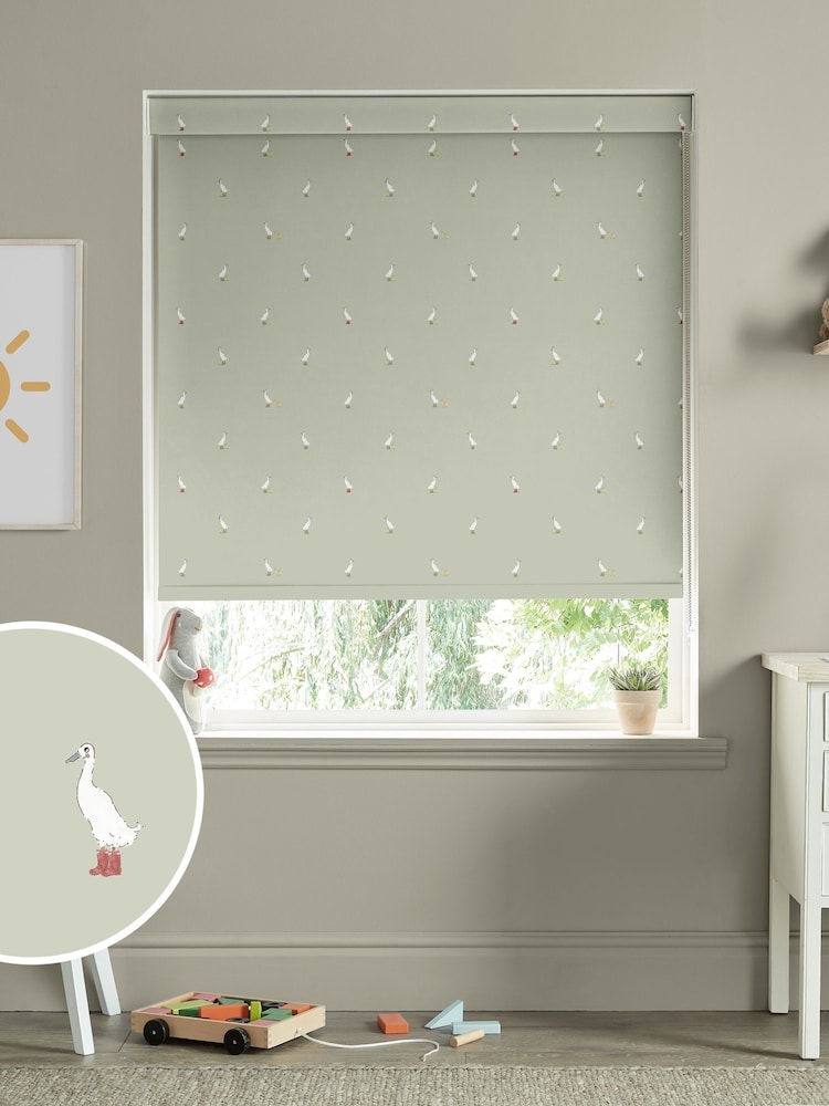Sophie Allport Sage Green Running Ducks Made to Measure Roller Blind - Image 1 of 2
