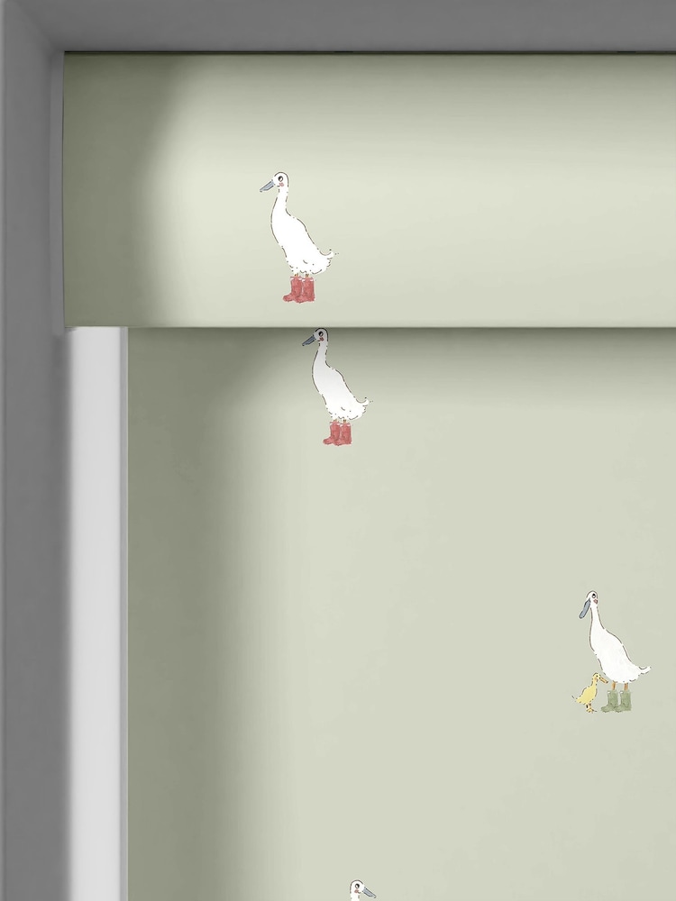 Sophie Allport Sage Green Running Ducks Made to Measure Roller Blind - Image 2 of 2