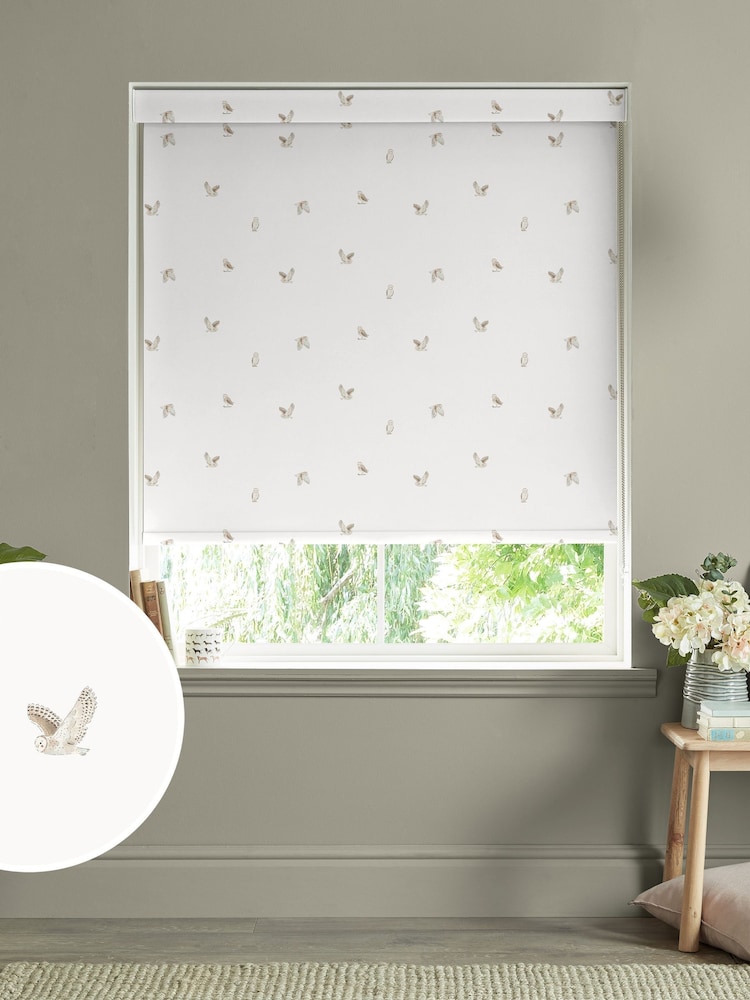 Sophie Allport Off White Snowy Owls Made to Measure Roller Blind - Image 1 of 6