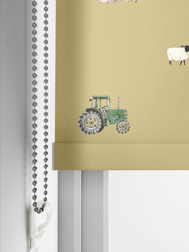 Sophie Allport Mustard Yellow On the Farm Made to Measure Roller Blind - Image 2 of 2