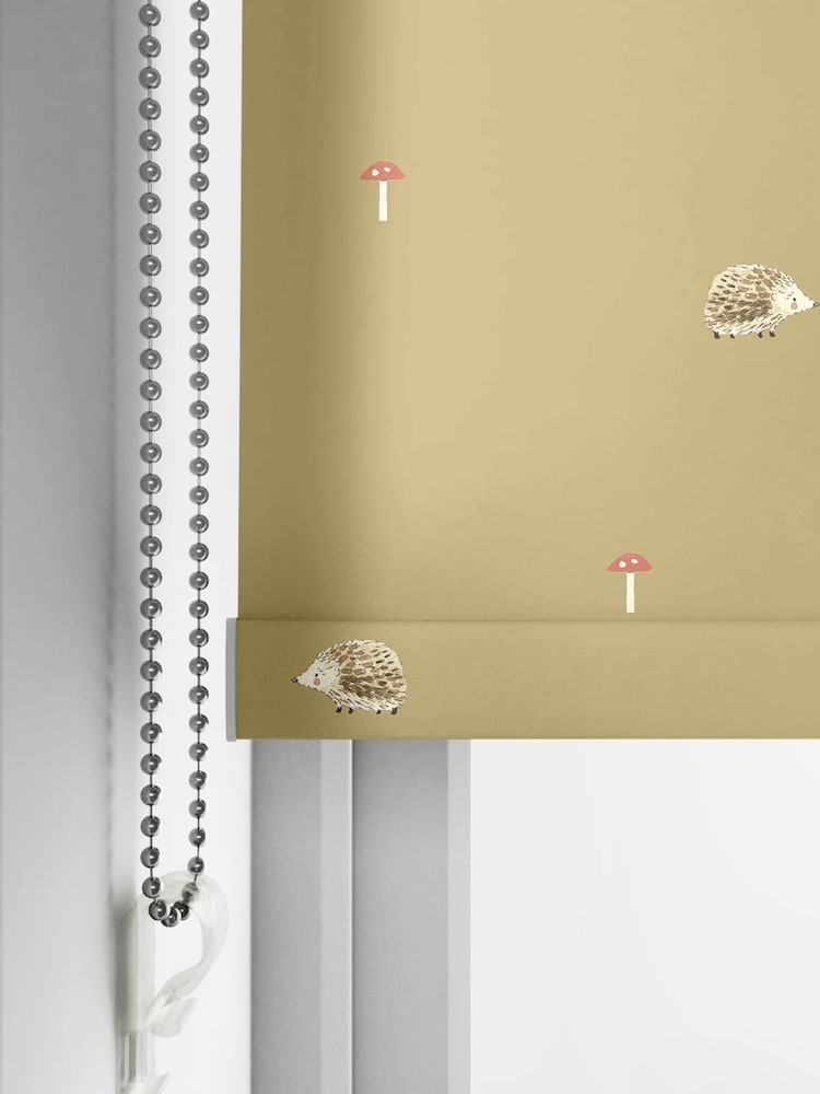 Sophie Allport Mustard Yellow Woodland Hedgehog Made to Measure Roller Blind - Image 2 of 2