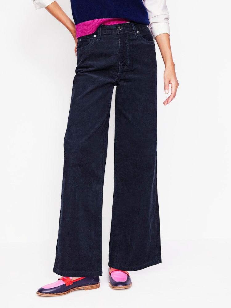 Boden Blue Petite 5 Pocket Corduroy Wide Jeans - Image 1 of 6