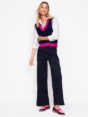 Boden Blue Petite 5 Pocket Corduroy Wide Jeans - Image 2 of 6