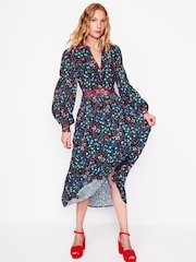 Boden Blue Petite Zoe Trim Detail Midi Dress - Image 1 of 5