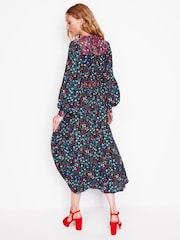 Boden Blue Petite Zoe Trim Detail Midi Dress - Image 2 of 5