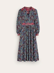 Boden Blue Petite Zoe Trim Detail Midi Dress - Image 5 of 5