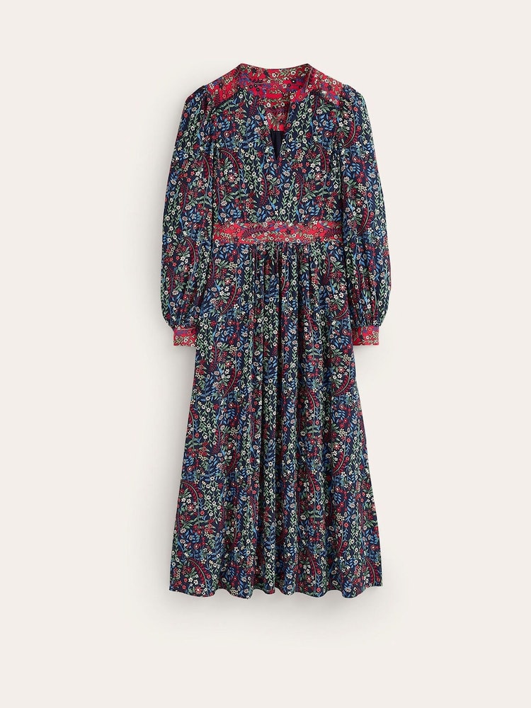 Boden Blue Petite Zoe Trim Detail Midi Dress - Image 5 of 5