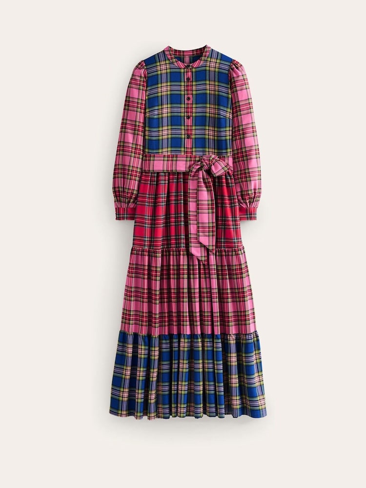Boden Red Petite Alba Check Maxi Dress - Image 6 of 6