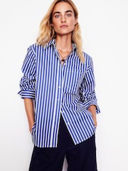 Boden Blue Petite Connie Relaxed 100% Cotton Shirt - Image 1 of 5