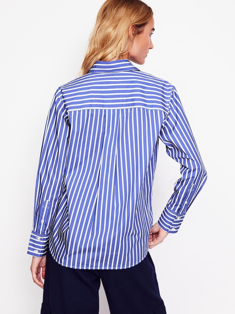 Boden Blue Petite Connie Relaxed 100% Cotton Shirt - Image 2 of 5