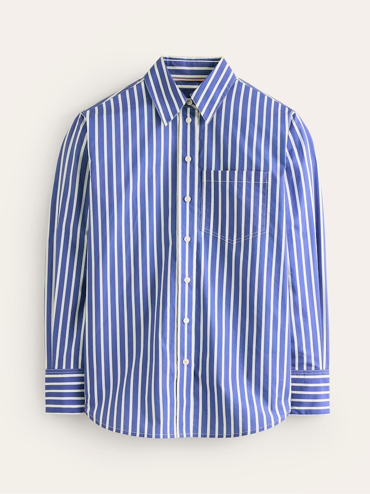Boden Blue Petite Connie Relaxed 100% Cotton Shirt - Image 5 of 5