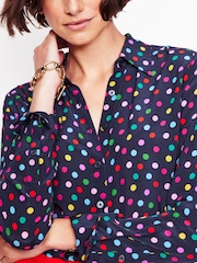 Boden Blue Petite Sienna Silk Shirt - Image 2 of 5