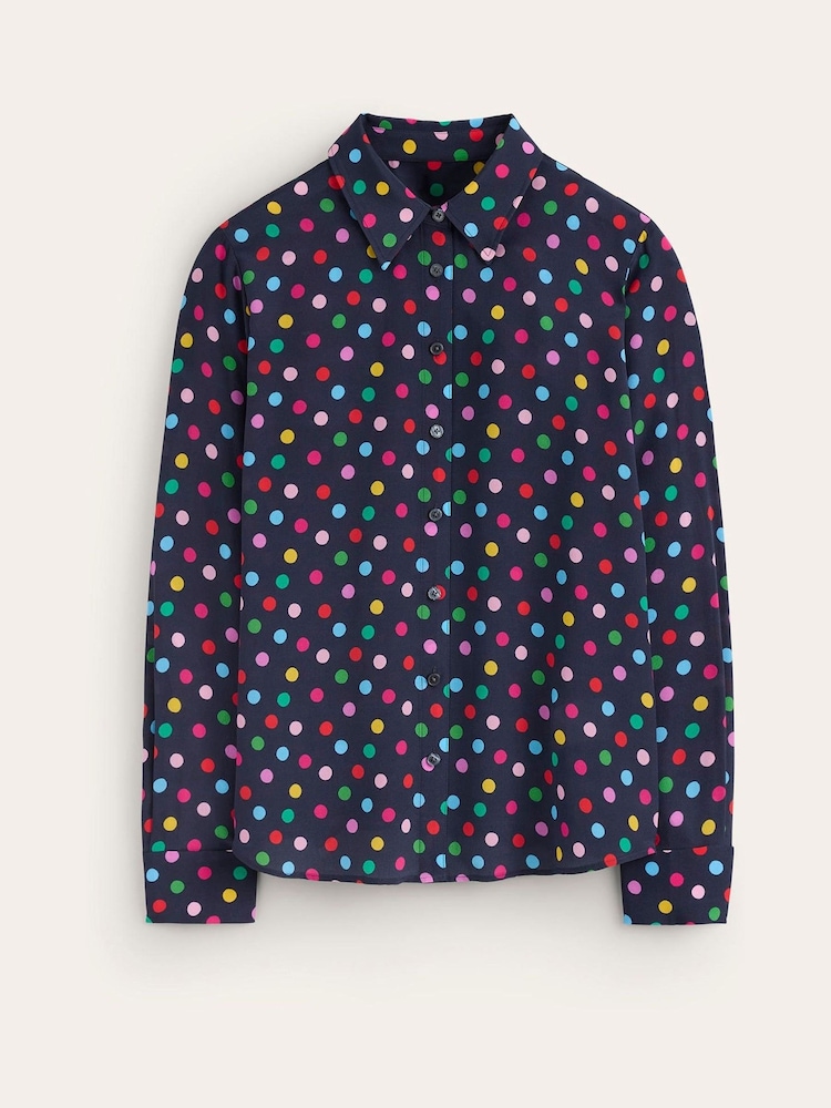 Boden Blue Petite Sienna Silk Shirt - Image 5 of 5