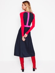 Boden Blue Petite Sam Colourblock Knitted Dress - Image 4 of 5