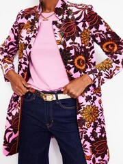 Boden Pink Petite Hamilton Velvet Coat - Image 1 of 4