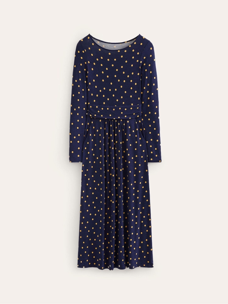 Boden Blue Petite Amelie Long Sleeve Midi Dress - Image 5 of 5 Boden Blue Petite Amelie Long Sleeve Midi Dress - Image 5 of 5