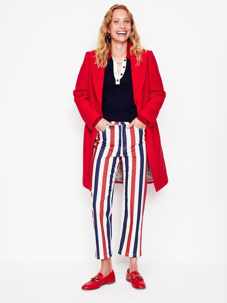 Boden Red Petite Chichester Textured Coat - Image 1 of 5