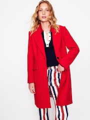 Boden Red Petite Chichester Textured Coat - Image 4 of 5