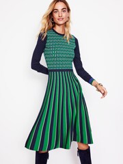 Boden Green Petite Maria Jacquard Knitted Dress - Image 1 of 6